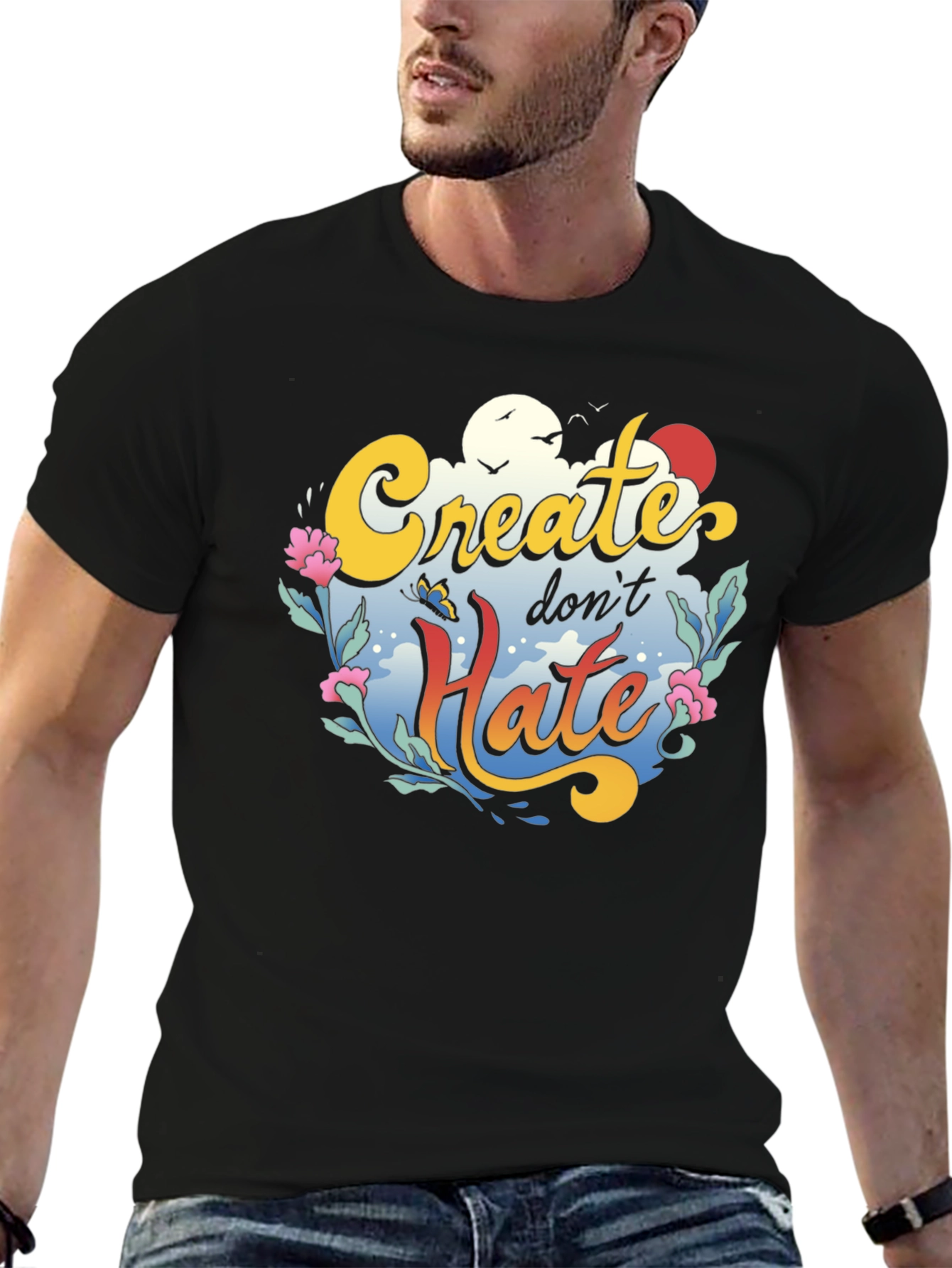 Create Dont Hate Graphic Tee - Black