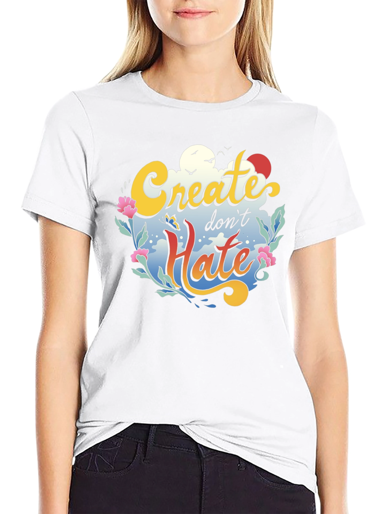 Create Dont Hate Graphic Tee - Black