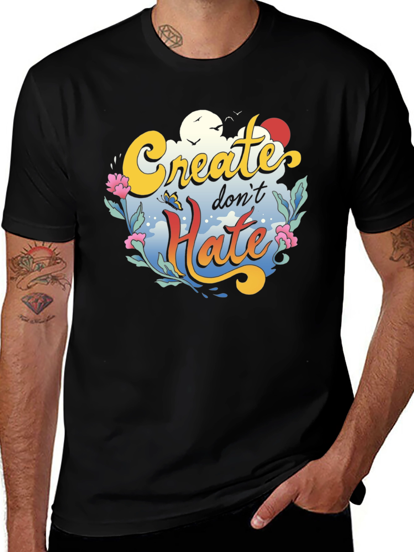 Create Dont Hate Graphic Tee - Black