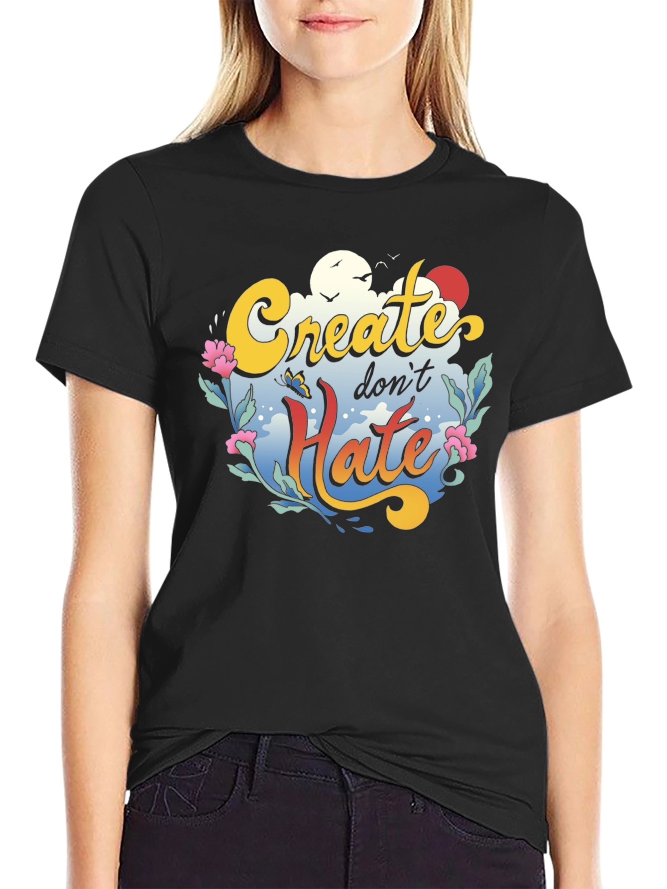 Create Dont Hate Graphic Tee - Black