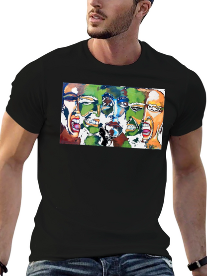 Expressive Faces Graphic Tee - Black Unisex T-Shirt