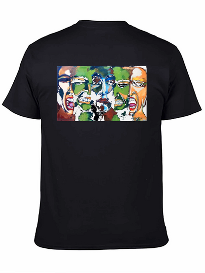 Expressive Faces Graphic Tee - Black Unisex T-Shirt