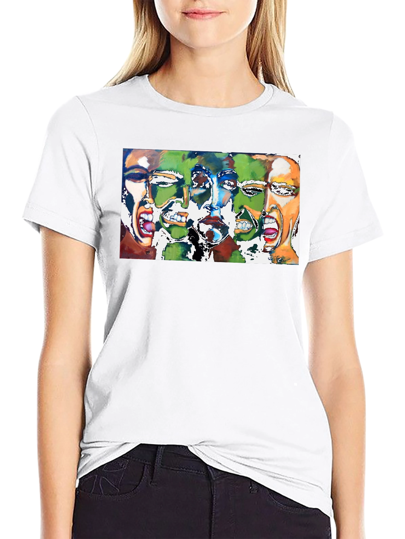 Expressive Faces Graphic Tee - Black Unisex T-Shirt
