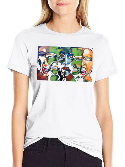 Expressive Faces Graphic Tee - Black Unisex T-Shirt
