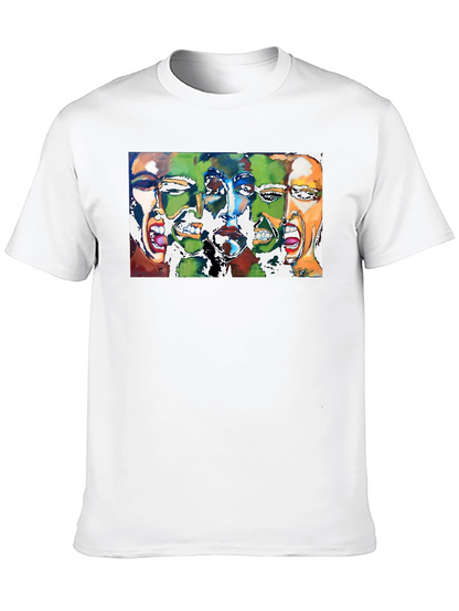 Expressive Faces Graphic Tee - Black Unisex T-Shirt