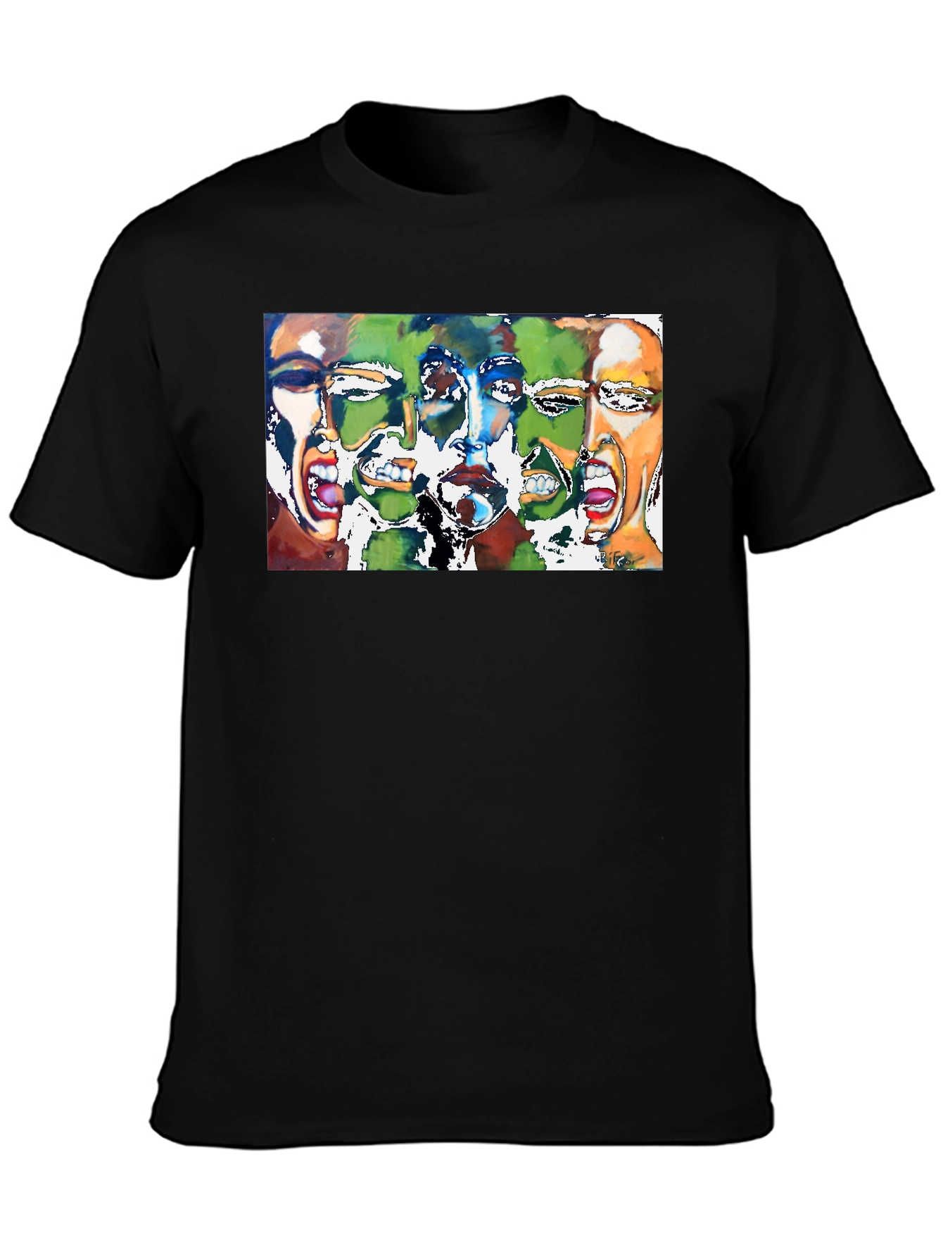 Expressive Faces Graphic Tee - Black Unisex T-Shirt