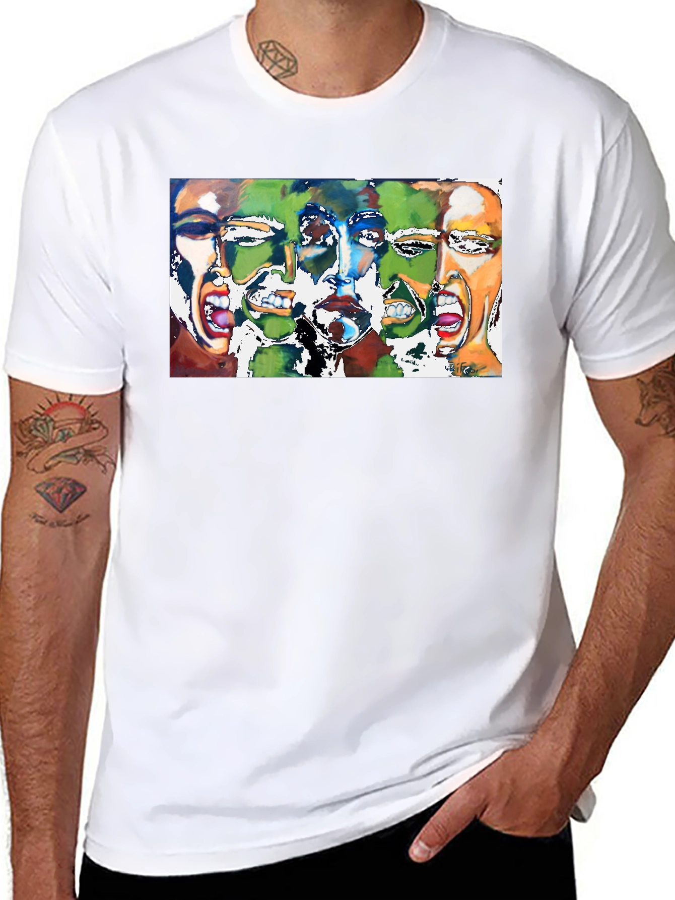 Expressive Faces Graphic Tee - Black Unisex T-Shirt