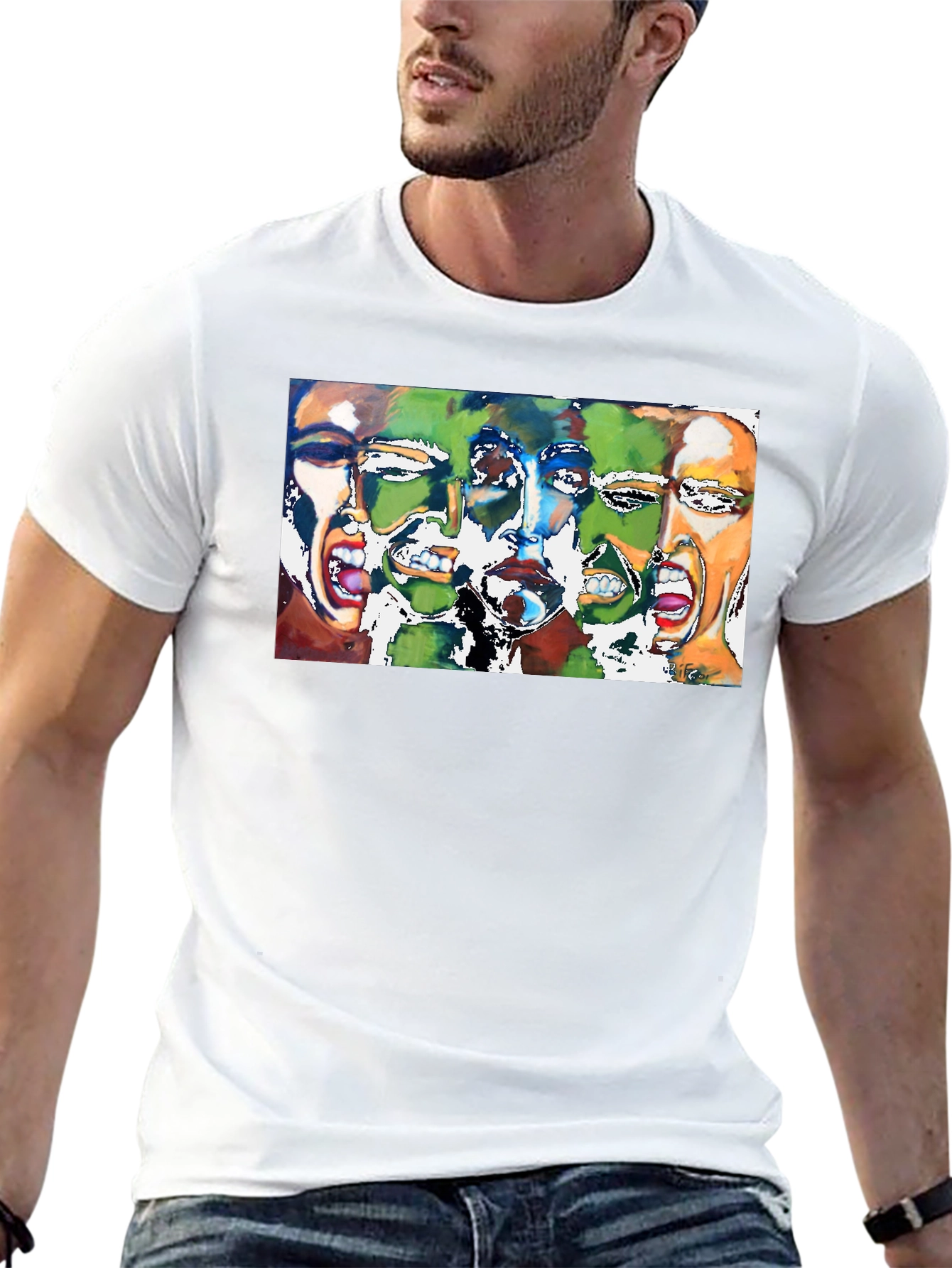 Expressive Faces Graphic Tee - Black Unisex T-Shirt