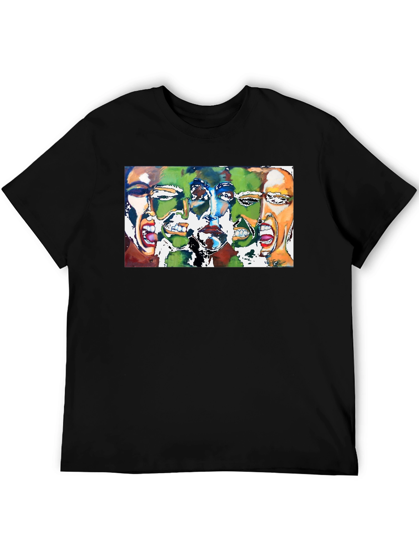 Expressive Faces Graphic Tee - Black Unisex T-Shirt