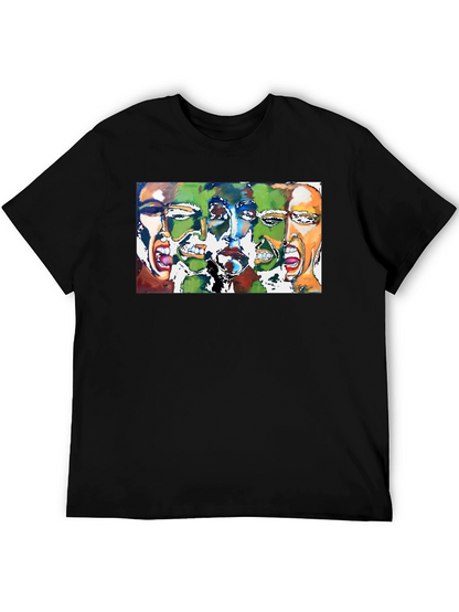 Expressive Faces Graphic Tee - Black Unisex T-Shirt