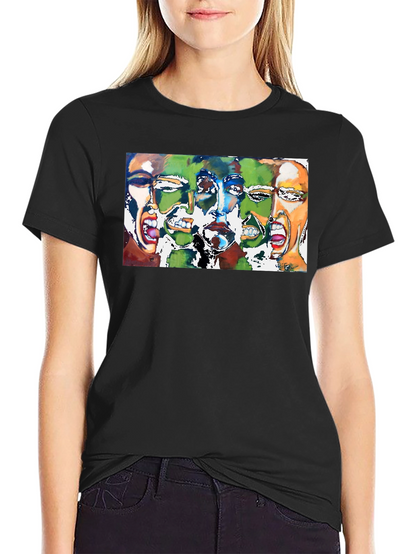 Expressive Faces Graphic Tee - Black Unisex T-Shirt