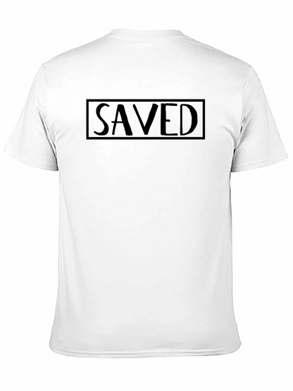 Mens Saved Graphic Print Black T-Shirt
