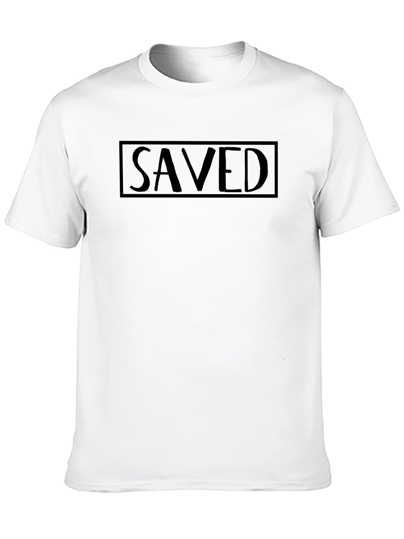 Mens Saved Graphic Print Black T-Shirt