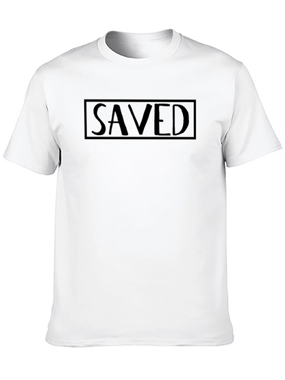 Mens Saved Graphic Print Black T-Shirt
