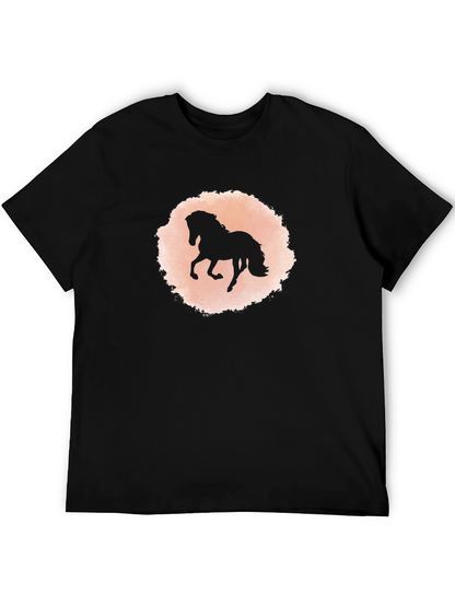 Black Horse Silhouette Graphic T-Shirt