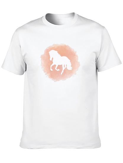 Black Horse Silhouette Graphic T-Shirt