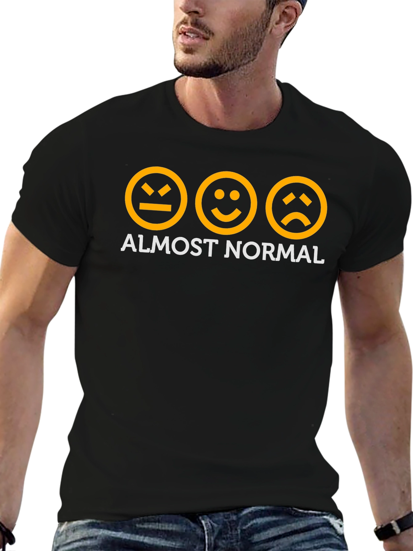 Almost Normal Graphic Tee - Black Cotton T-Shirt