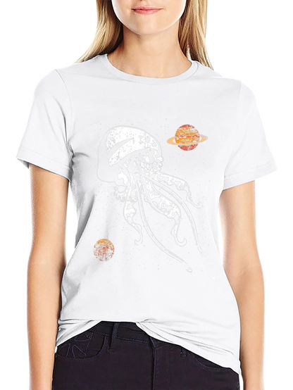 Skull Jellyfish Galaxy Black T-Shirt