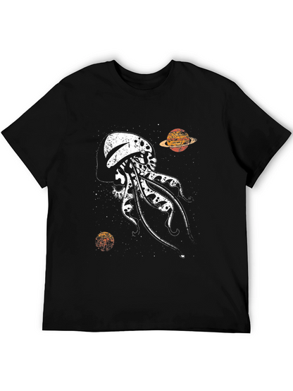 Skull Jellyfish Galaxy Black T-Shirt