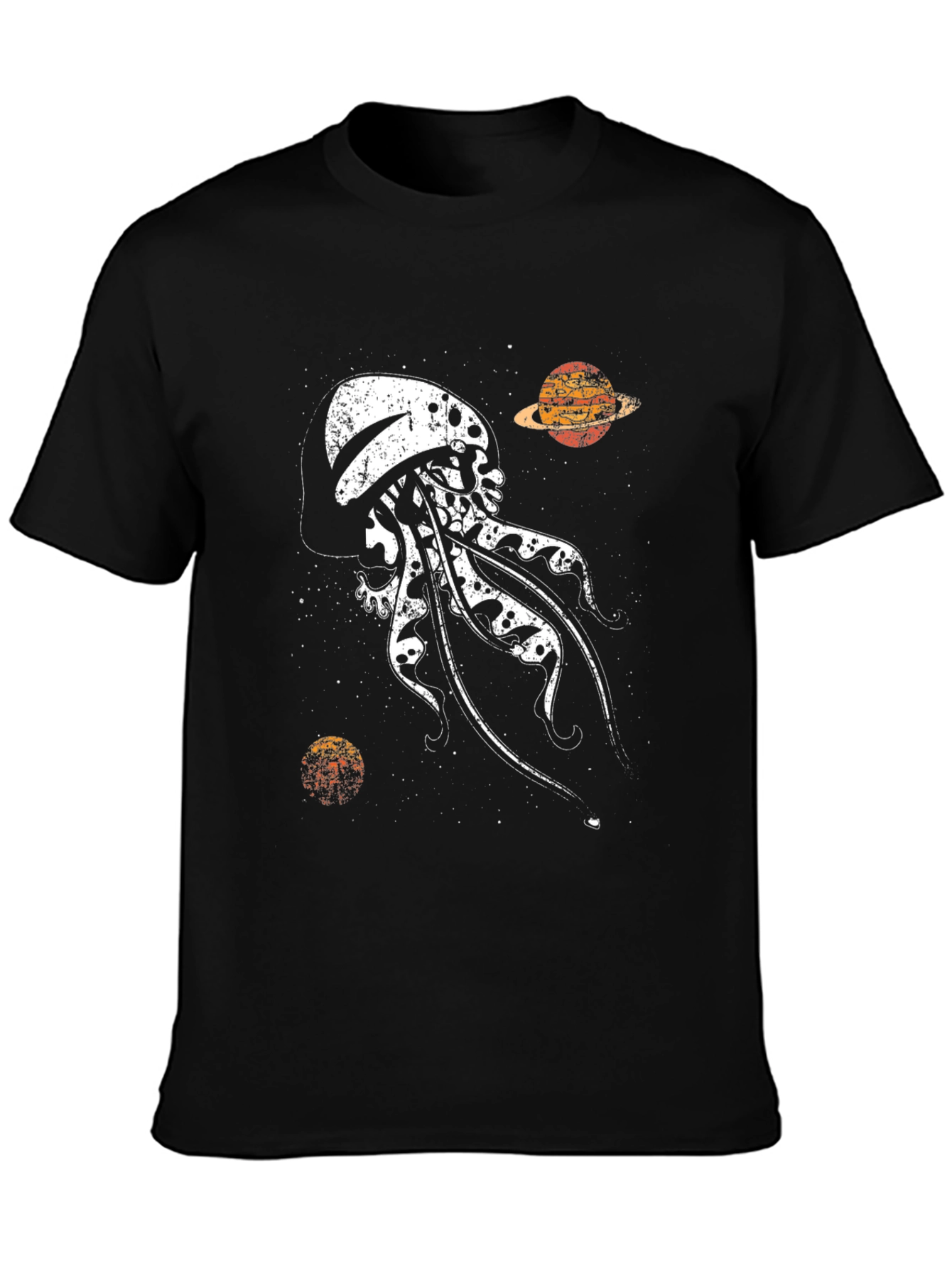 Skull Jellyfish Galaxy Black T-Shirt