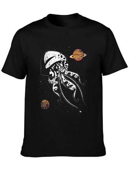 Skull Jellyfish Galaxy Black T-Shirt