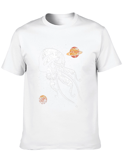 Skull Jellyfish Galaxy Black T-Shirt