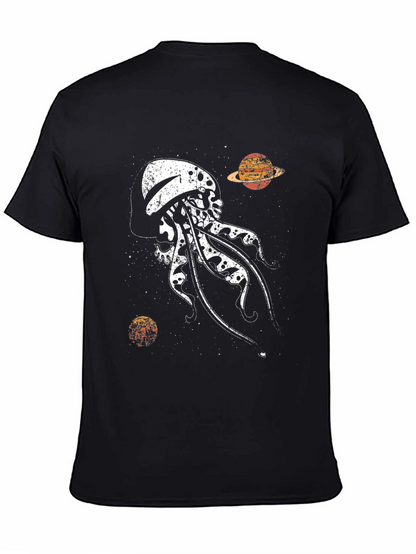 Skull Jellyfish Galaxy Black T-Shirt