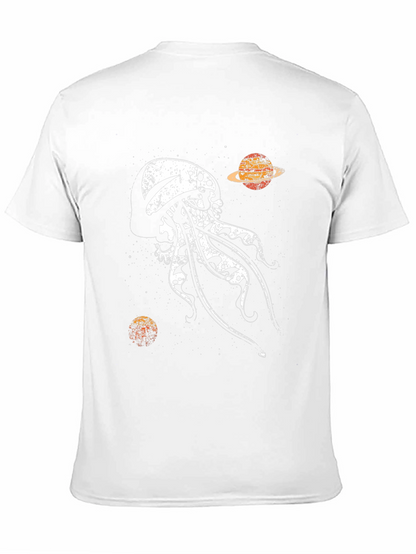 Skull Jellyfish Galaxy Black T-Shirt