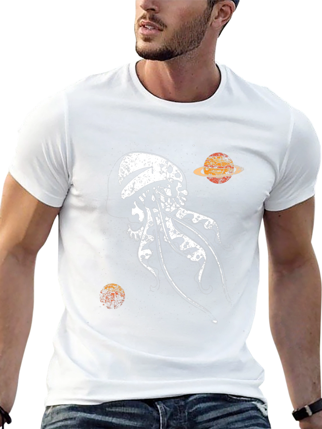Skull Jellyfish Galaxy Black T-Shirt