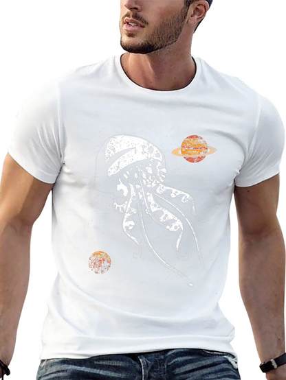 Skull Jellyfish Galaxy Black T-Shirt