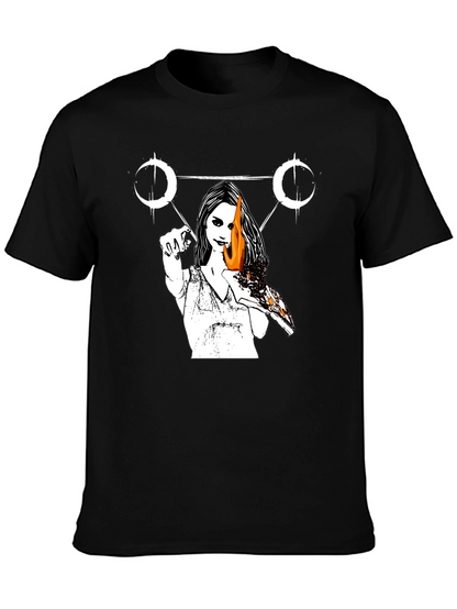 Occult Witch Burning Pizza Slice T-Shirt