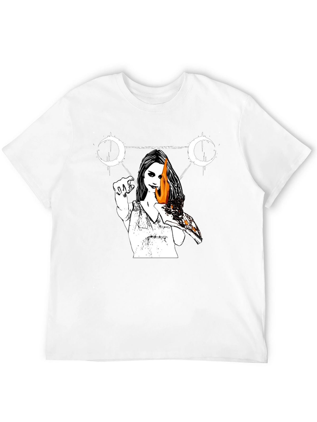 Occult Witch Burning Pizza Slice T-Shirt