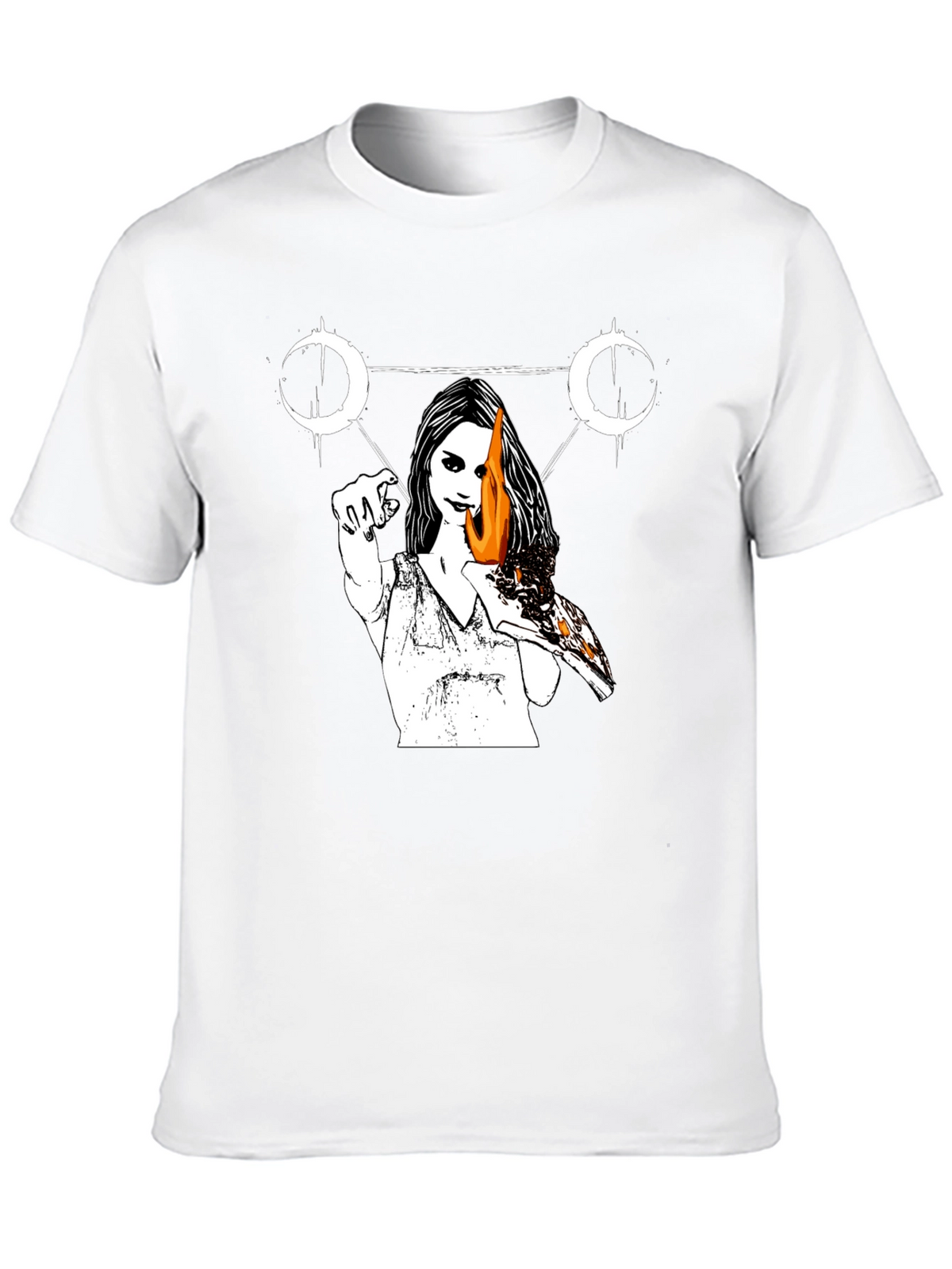 Occult Witch Burning Pizza Slice T-Shirt