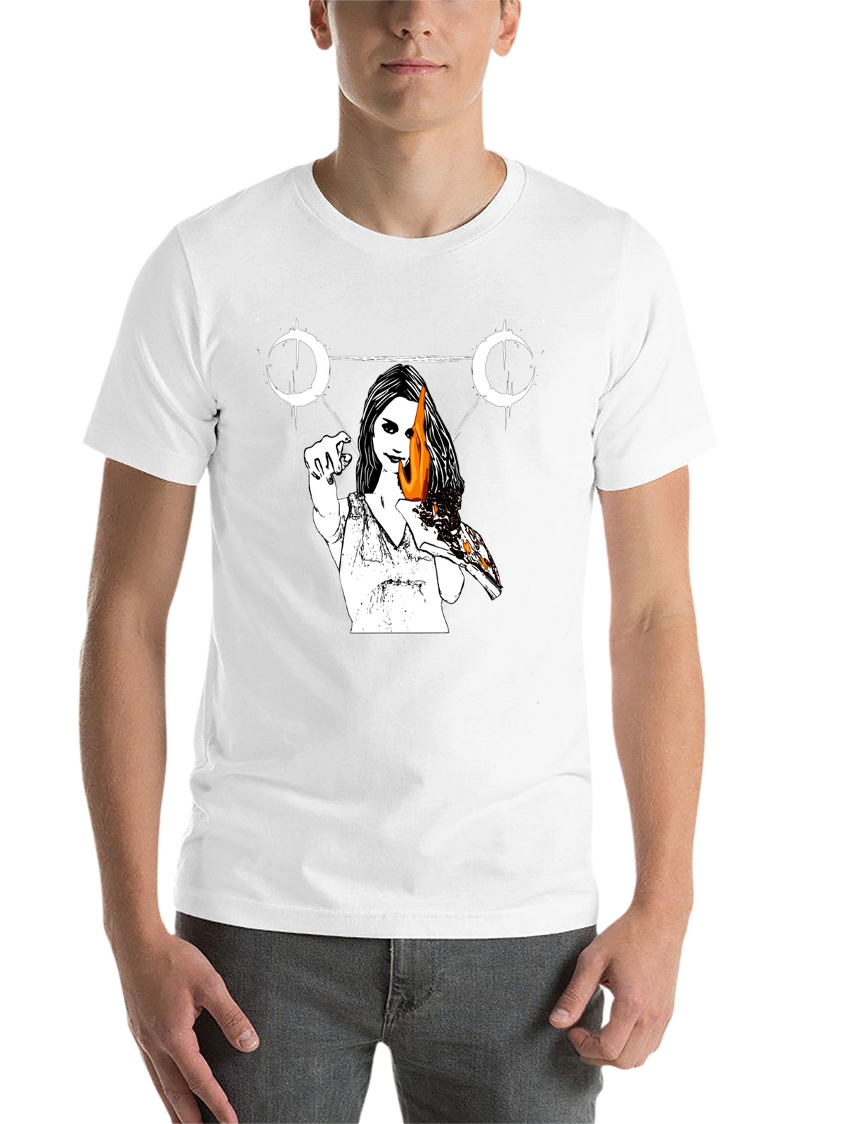 Occult Witch Burning Pizza Slice T-Shirt