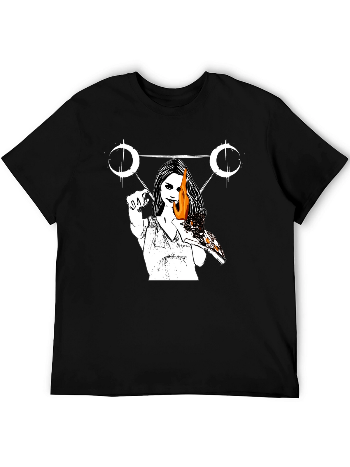 Occult Witch Burning Pizza Slice T-Shirt