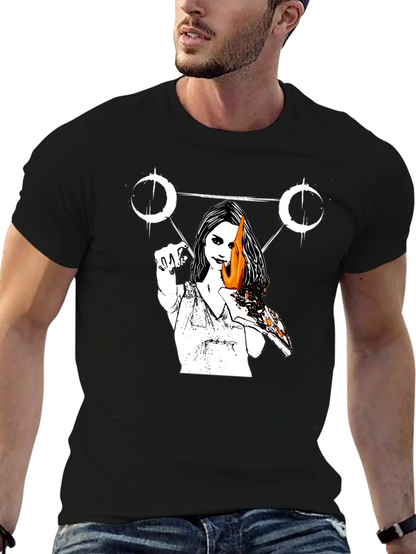 Occult Witch Burning Pizza Slice T-Shirt