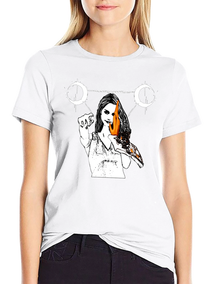 Occult Witch Burning Pizza Slice T-Shirt