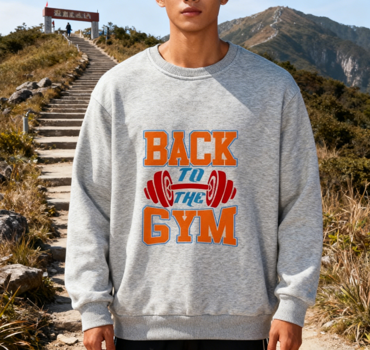 Vibrant Fitness Dumbbell Design Crewneck Top