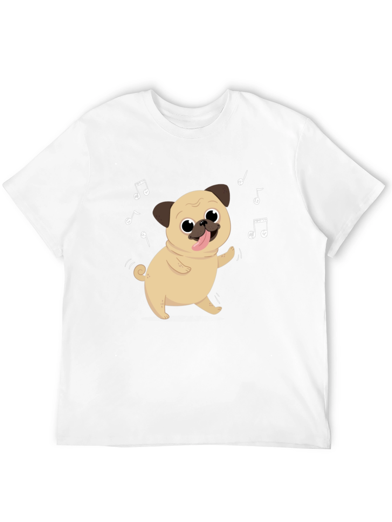 Cute Dancing Pug T-Shirt - Black Cotton Tee