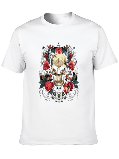 Skull & Roses Graphic Tee - Stylish Gothic Apparel