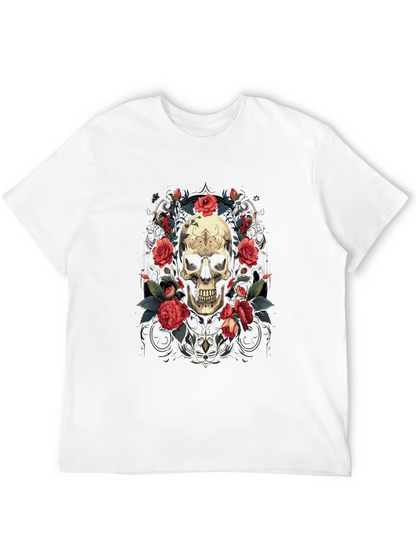 Skull & Roses Graphic Tee - Stylish Gothic Apparel
