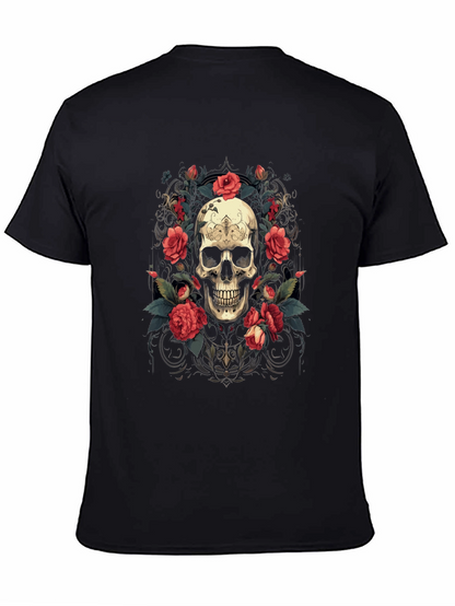 Skull & Roses Graphic Tee - Stylish Gothic Apparel
