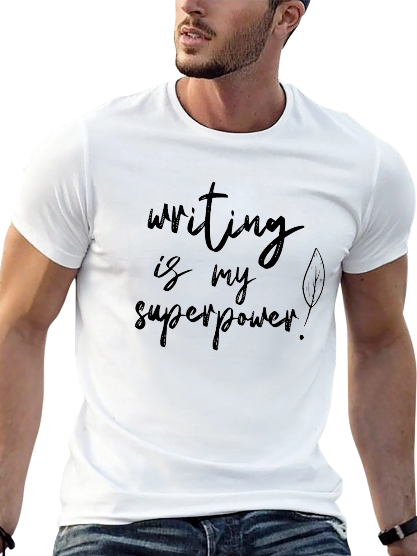 Writing is My Superpower Black T-Shirt