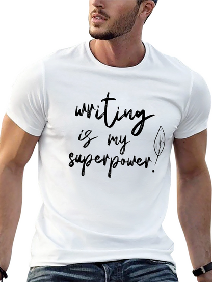 Writing is My Superpower Black T-Shirt