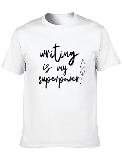 Writing is My Superpower Black T-Shirt