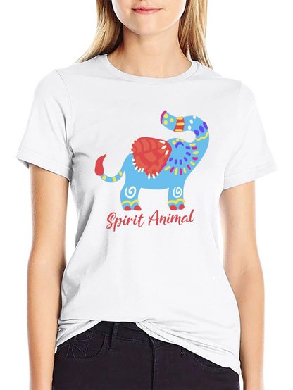 Spirit Animal Elephant Graphic Black T-Shirt