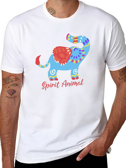 Spirit Animal Elephant Graphic Black T-Shirt
