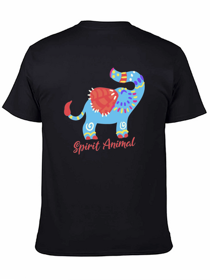 Spirit Animal Elephant Graphic Black T-Shirt