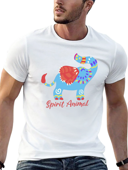 Spirit Animal Elephant Graphic Black T-Shirt