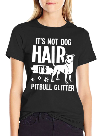 Pitbull Glitter Graphic T-Shirt - Dog Lover Tee